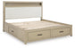 Calmoro  Bookcase Bed With Mirrored Dresser And Nightstand