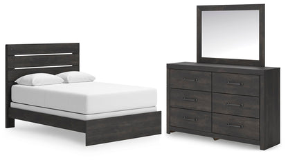 Hollivern  Panel Bed, Dresser And Mirror