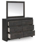 Hollivern  Panel Bed, Dresser And Mirror