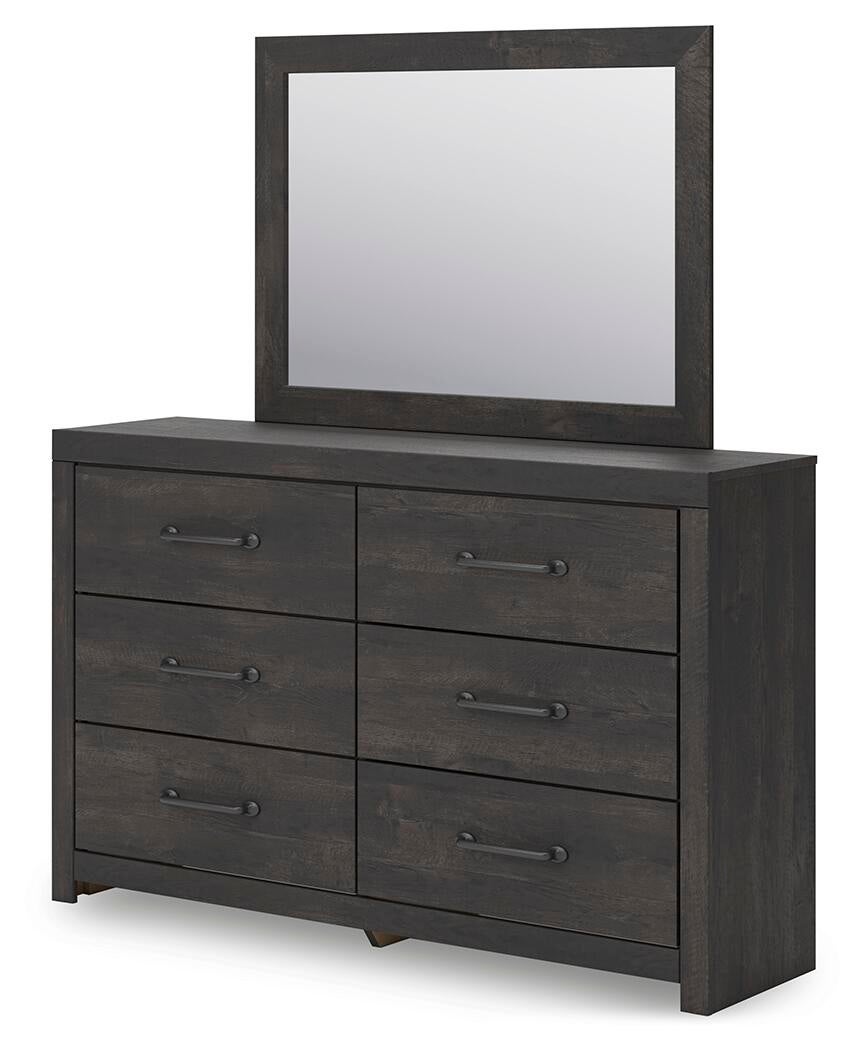 Hollivern  Panel Bed, Dresser And Mirror
