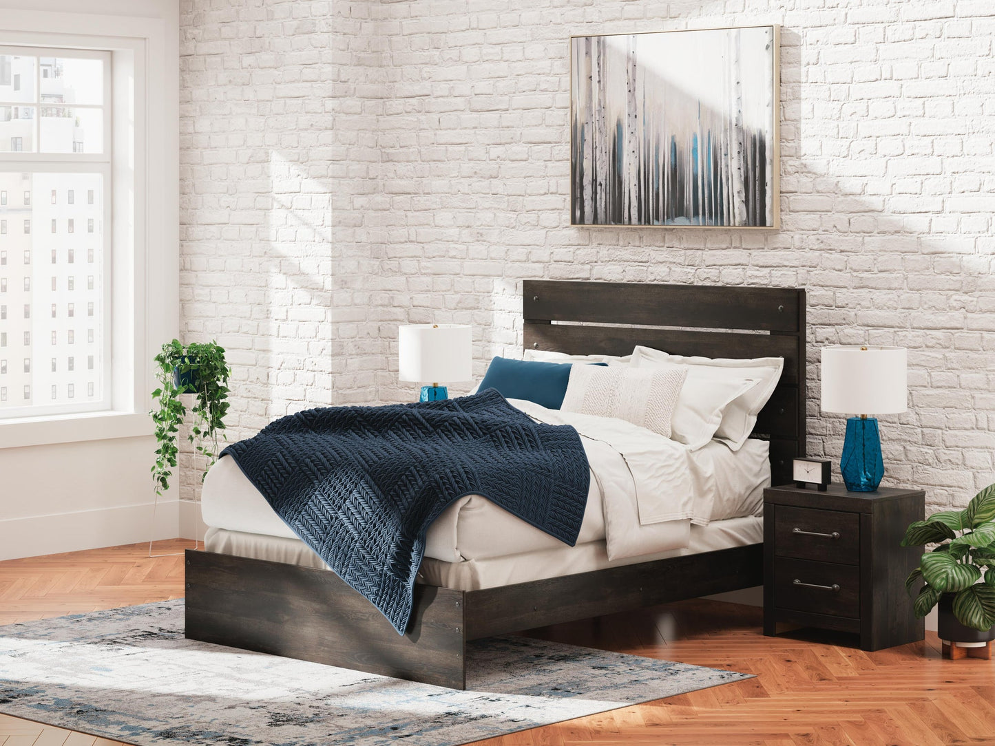 Hollivern  Panel Bed, Dresser And Mirror