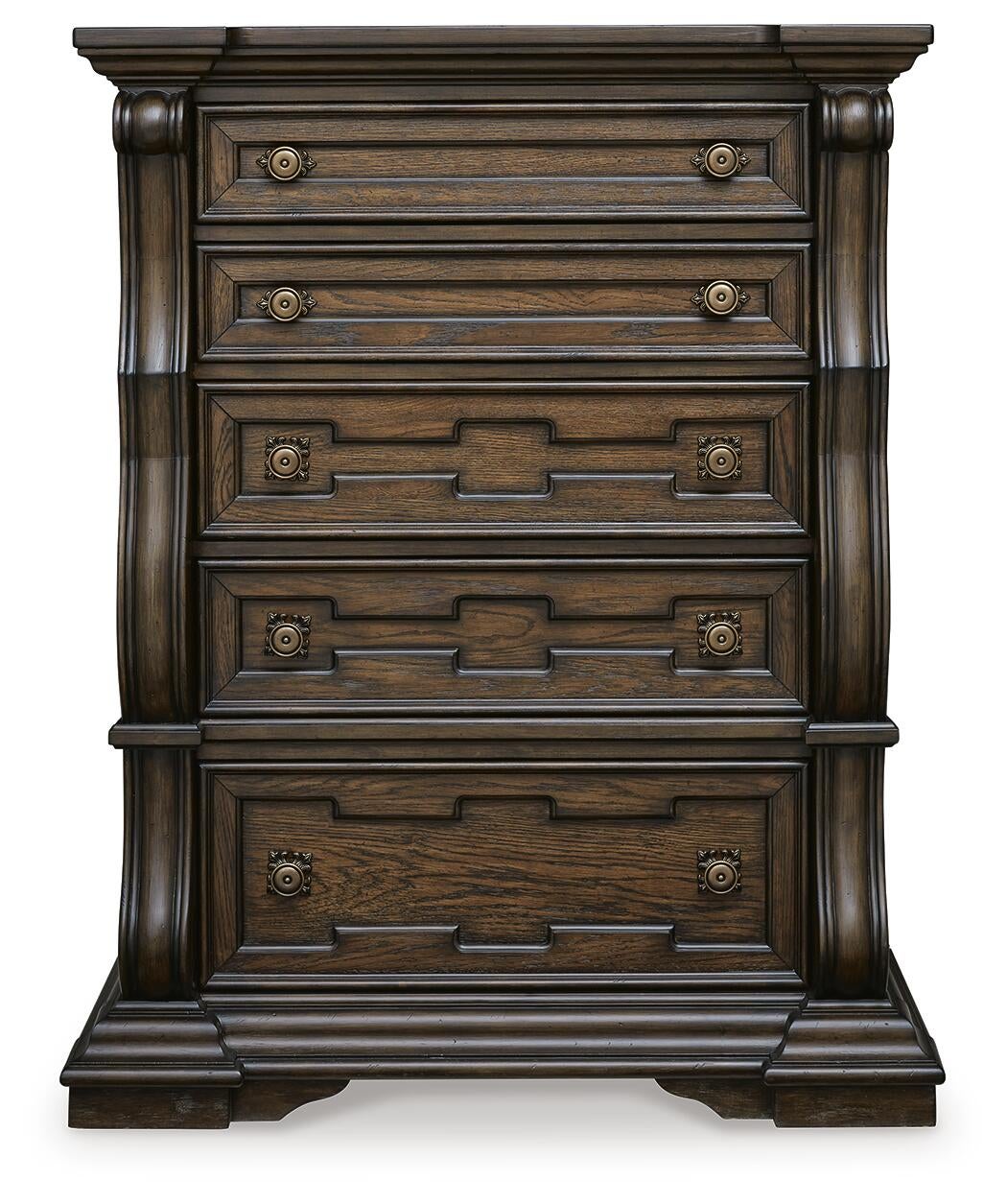 Maylee  Canopy Bed, Dresser, Mirror, Chest And Nightstand