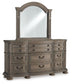 Ardenfield California  Upholstered Sleigh Bed, Dresser, Mirror, Chest And Nightstand