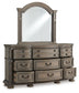 Ardenfield California  Upholstered Sleigh Bed, Dresser, Mirror, Chest And Nightstand