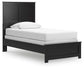 Maribel - Cama de paneles, cómoda, espejo y mesita de noche
