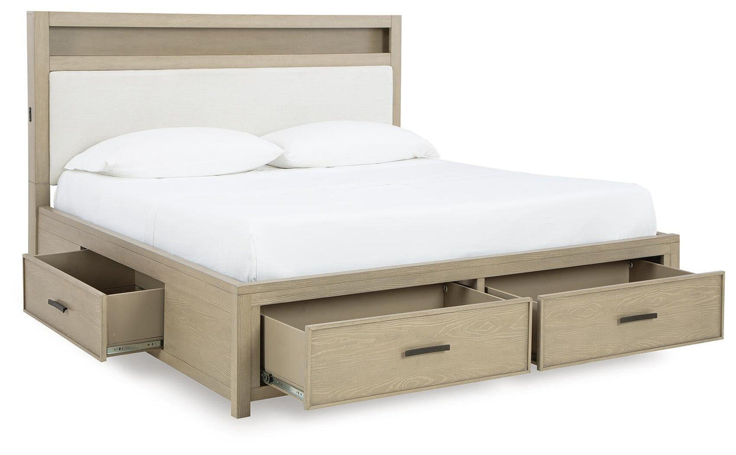 Calmoro California  Bookcase Bed With Mirrored Dresser