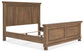 Cama con paneles Feddinger con cómoda con espejo y mesita de noche