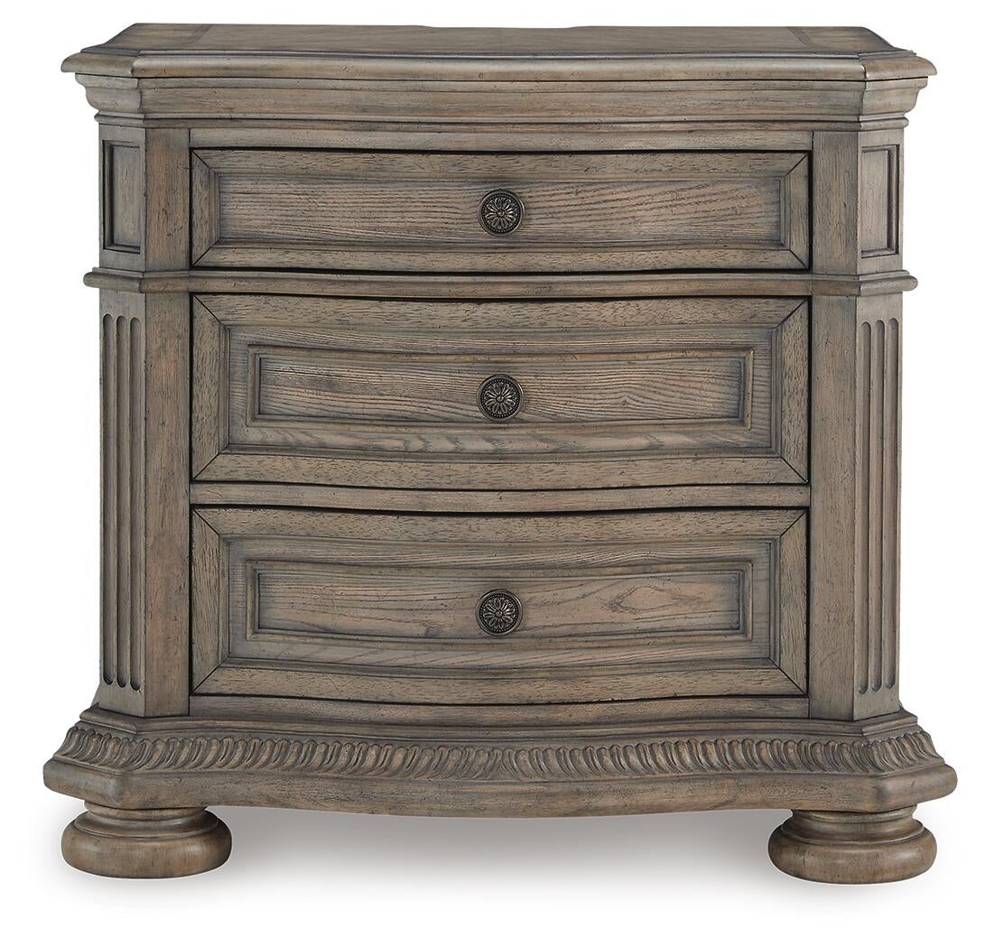 Ardenfield California  Upholstered Sleigh Bed, Dresser, Mirror And Nightstand