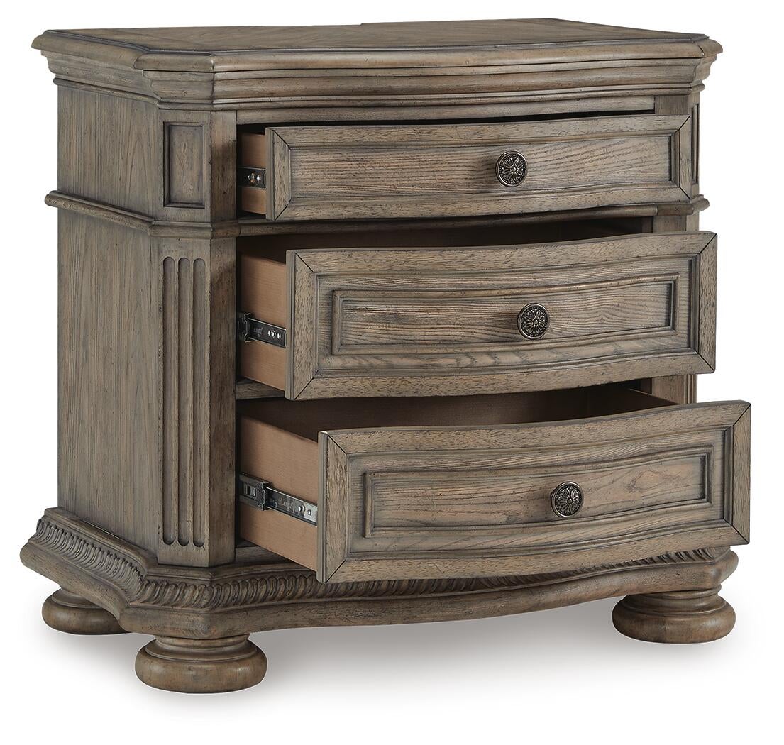 Ardenfield  Upholstered Sleigh Bed, Dresser, Mirror, Chest And Nightstand