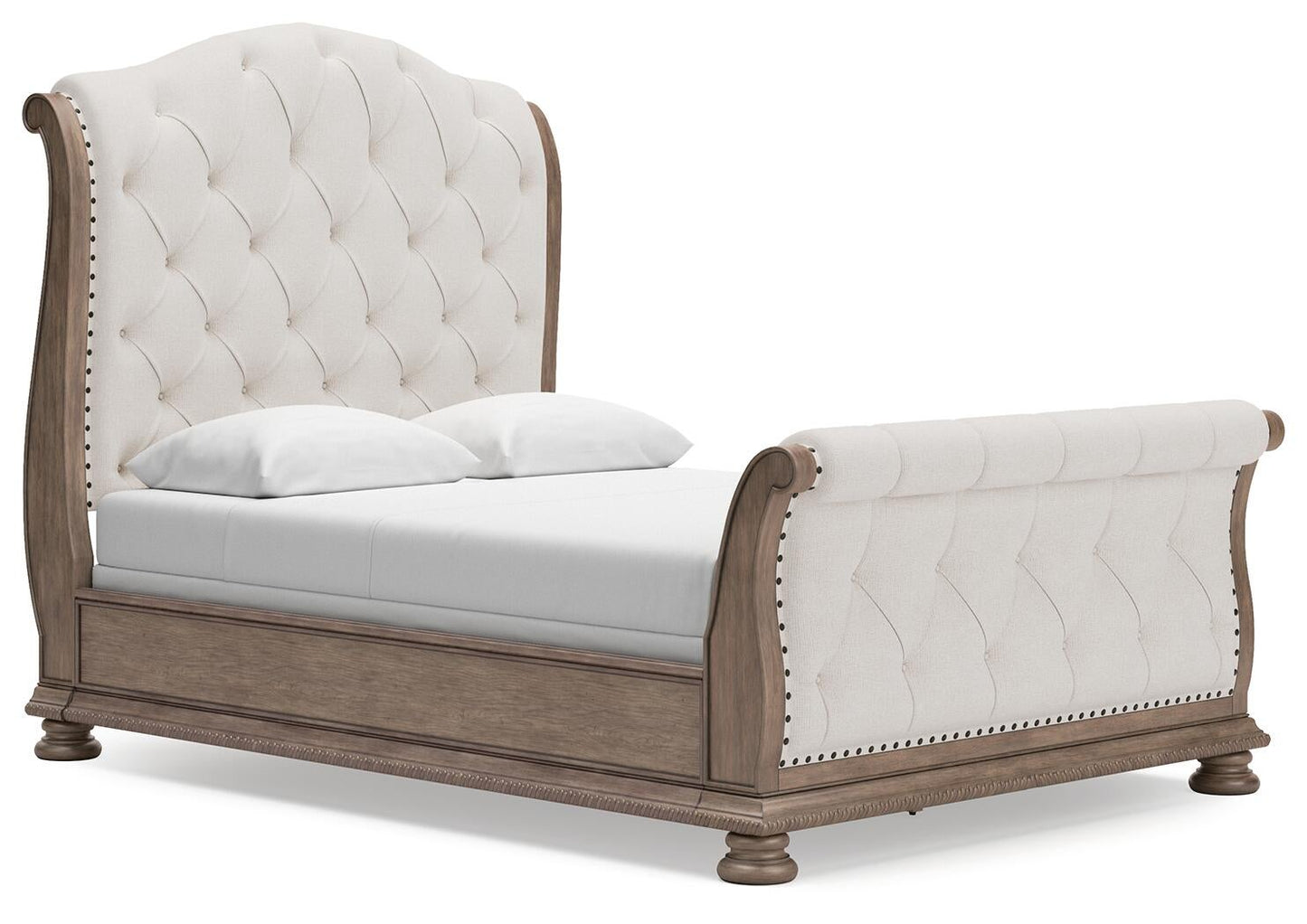 Ardenfield  Upholstered Sleigh Bed, Dresser, Mirror, Chest And Nightstand