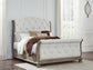 Ardenfield  Upholstered Sleigh Bed, Dresser, Mirror And Nightstand