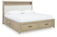 Calmoro  Bookcase Bed With Mirrored Dresser And Nightstand