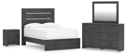 Hollivern  Panel Bed, Dresser, Mirror And Nightstand