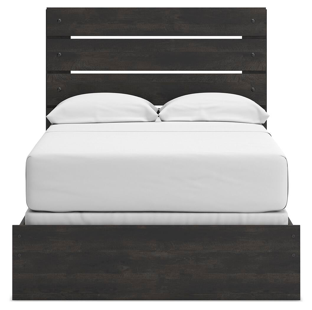 Hollivern  Panel Bed, Dresser, Mirror And Nightstand