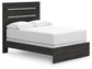 Hollivern  Panel Bed, Dresser, Mirror And Nightstand