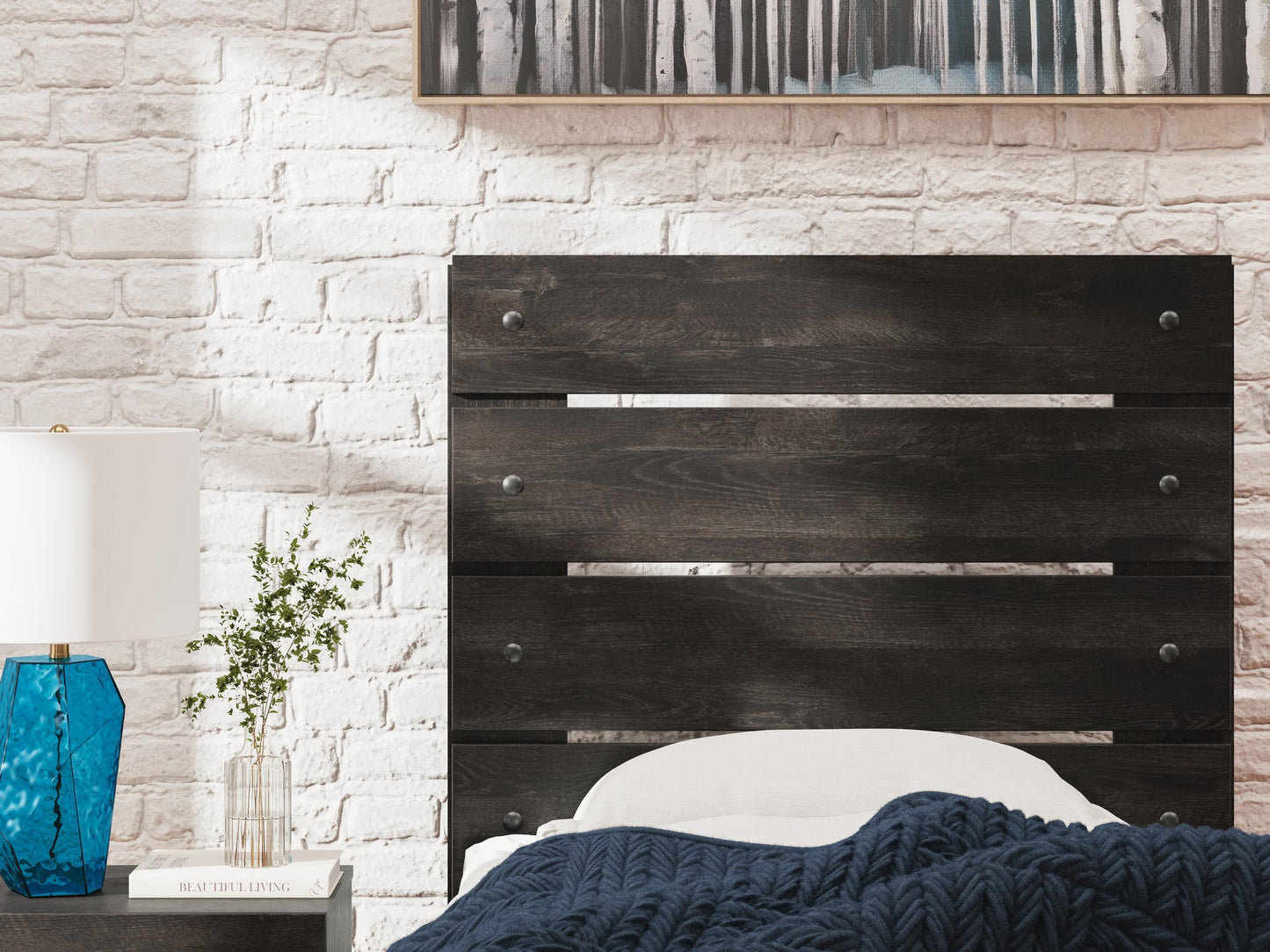 Hollivern  Panel Bed, Dresser, Mirror And Nightstand