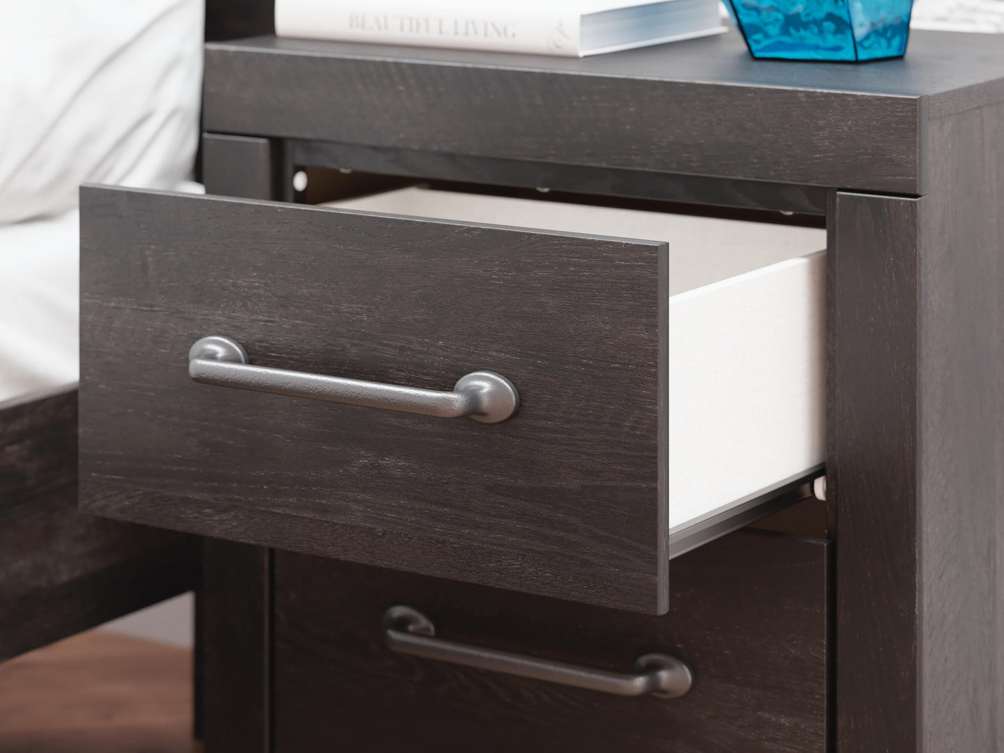 Hollivern  Panel Bed, Dresser, Mirror And Nightstand