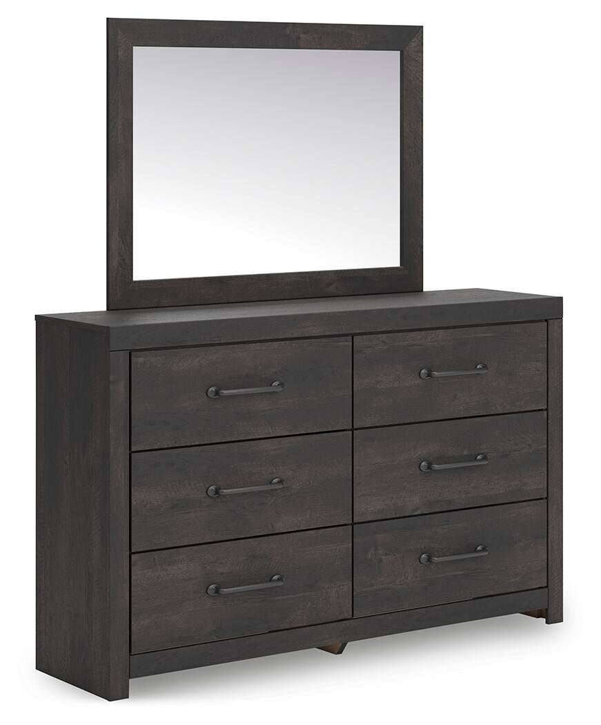 Hollivern  Panel Bed With Storage, Dresser, Mirror, Chest And Nightstand