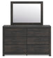 Hollivern  Panel Bed With Storage, Dresser, Mirror, Chest And Nightstand