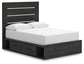 Hollivern  Panel Bed With Storage, Dresser, Mirror, Chest And Nightstand