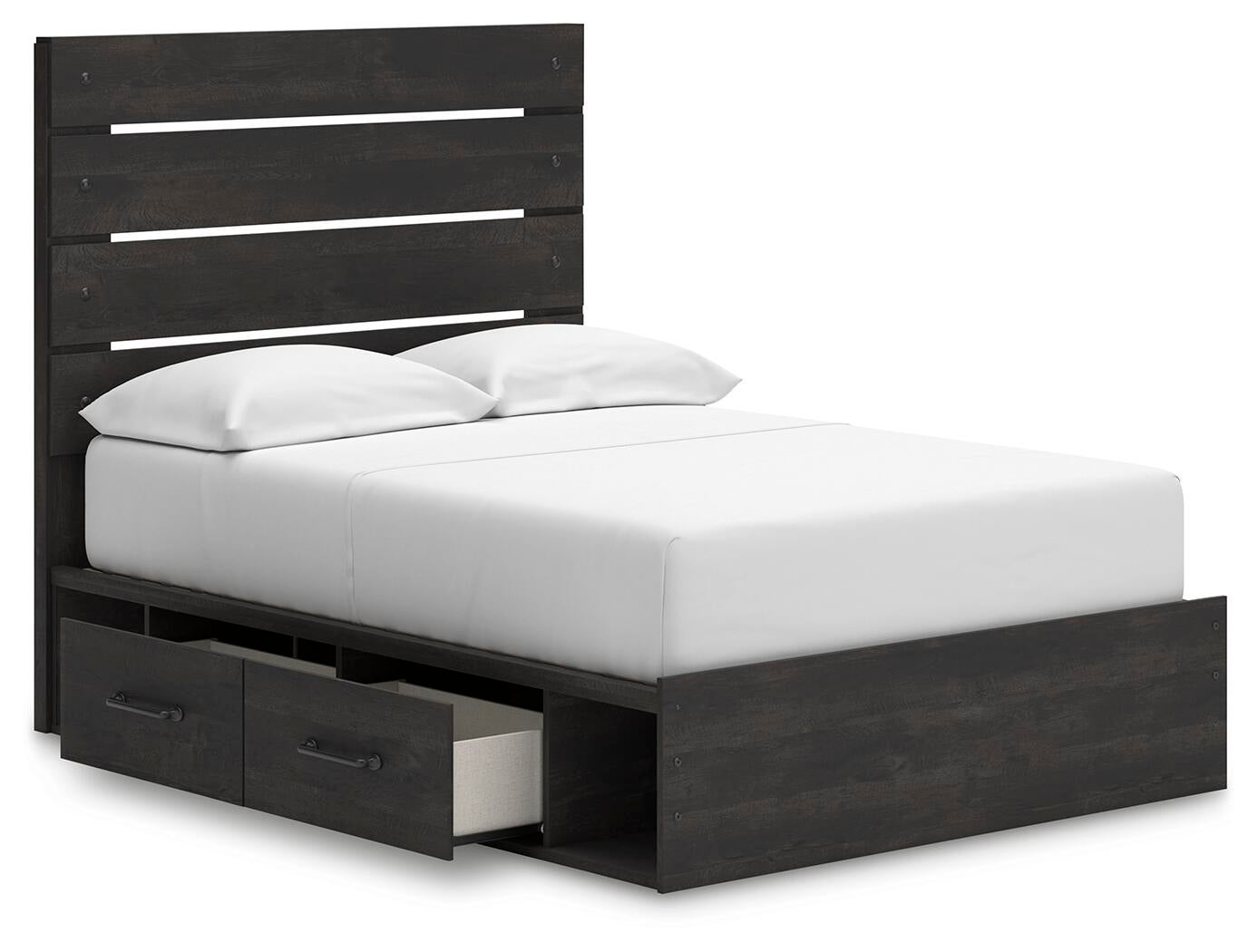Hollivern  Panel Bed With Storage, Dresser, Mirror, Chest And Nightstand