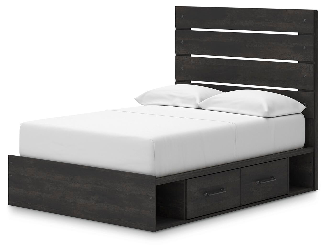 Hollivern  Panel Bed With Storage, Dresser, Mirror, Chest And Nightstand
