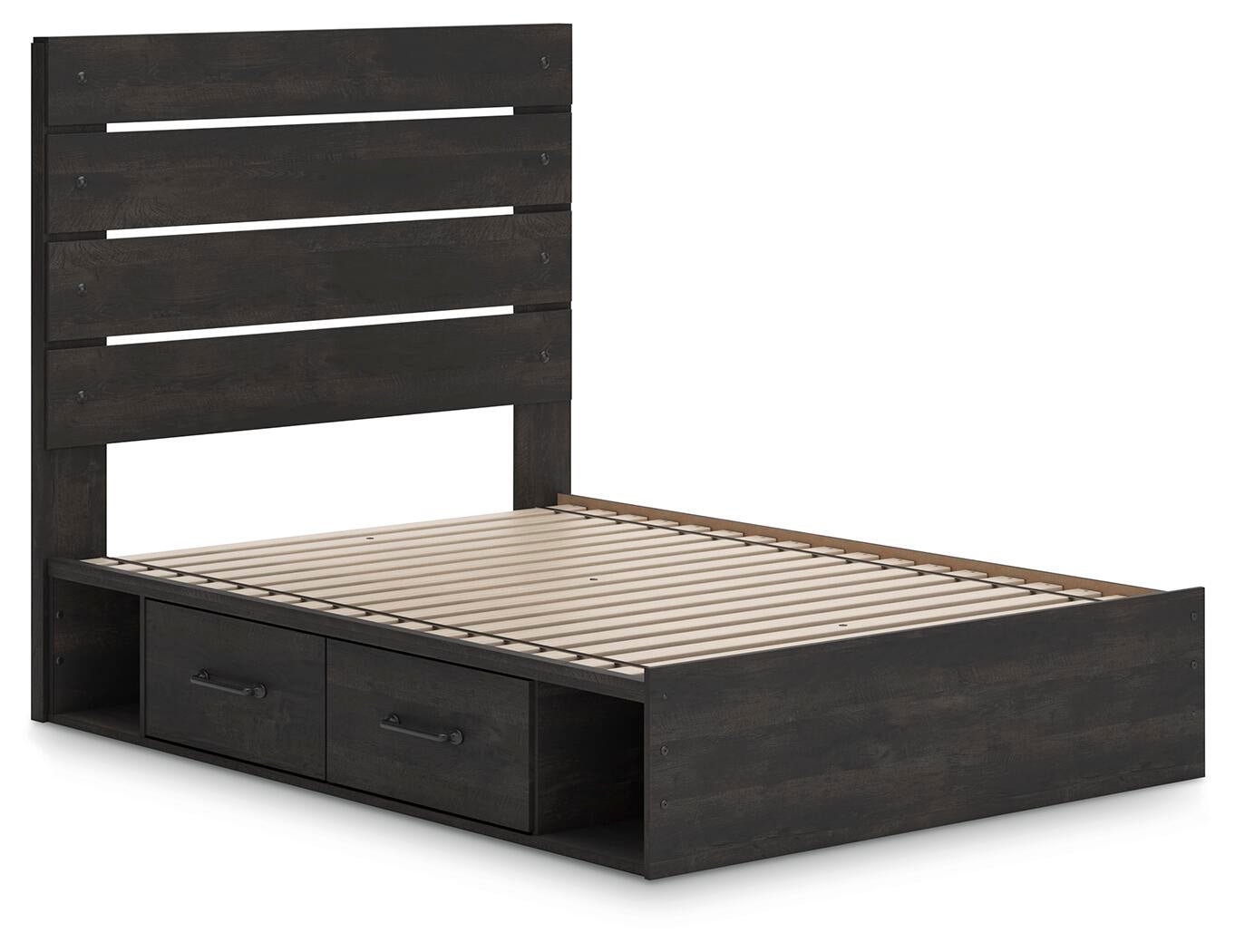 Hollivern  Panel Bed With Storage, Dresser, Mirror, Chest And Nightstand