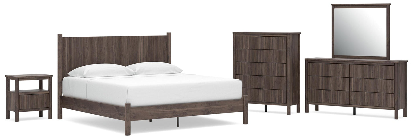 Pamytta  Panel Platform Bed, Dresser, Mirror, Chest And Nightstand