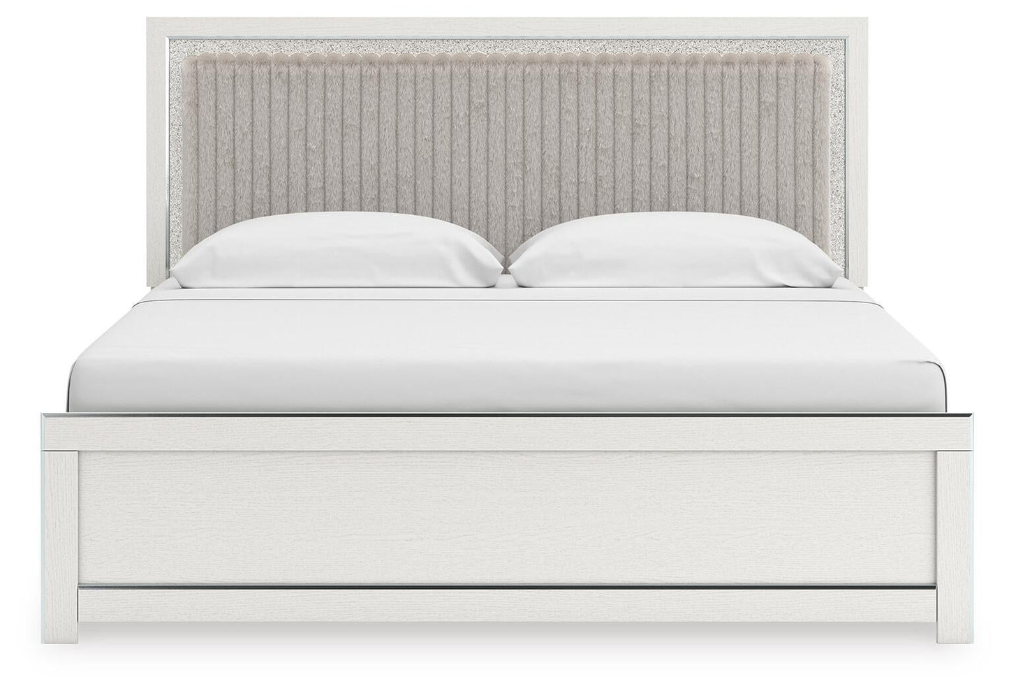 Zuraleus  Upholstered Panel Platform Bed, Dresser And Mirror