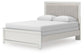 Zuraleus  Upholstered Panel Bed, Dresser, Mirror And Nightstand