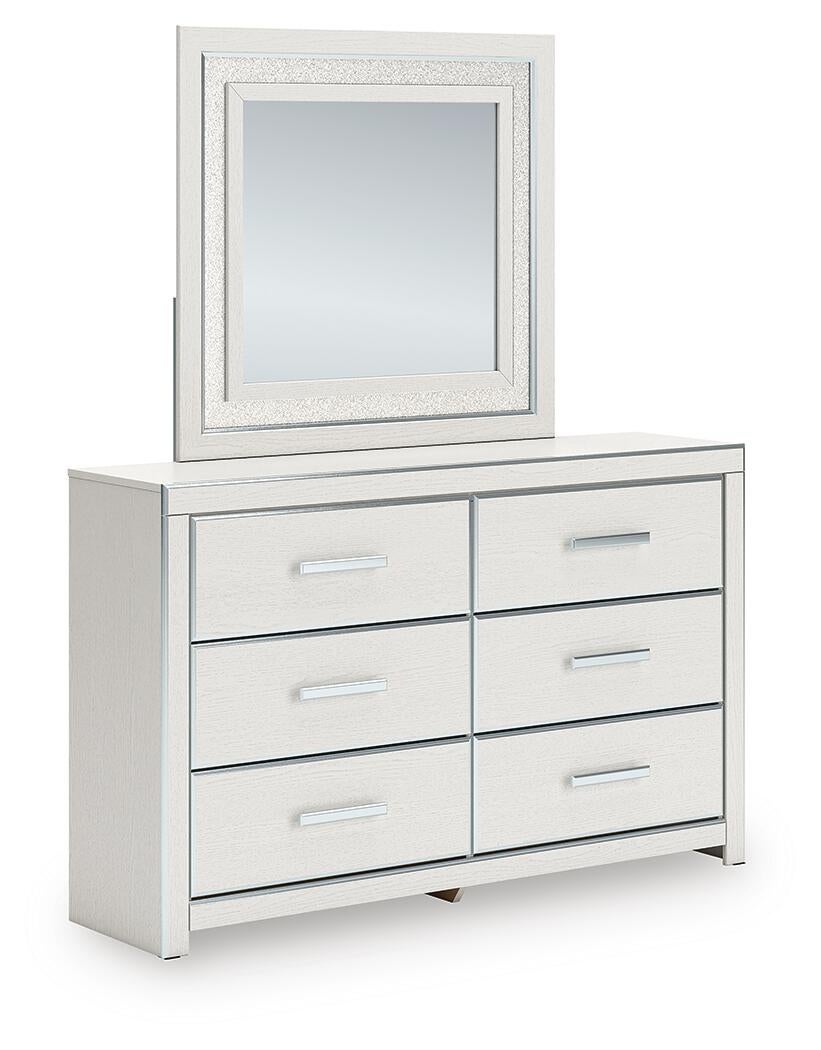 Zuraleus  Upholstered Panel Platform Storage Bed, Dresser, Mirror And Nightstand