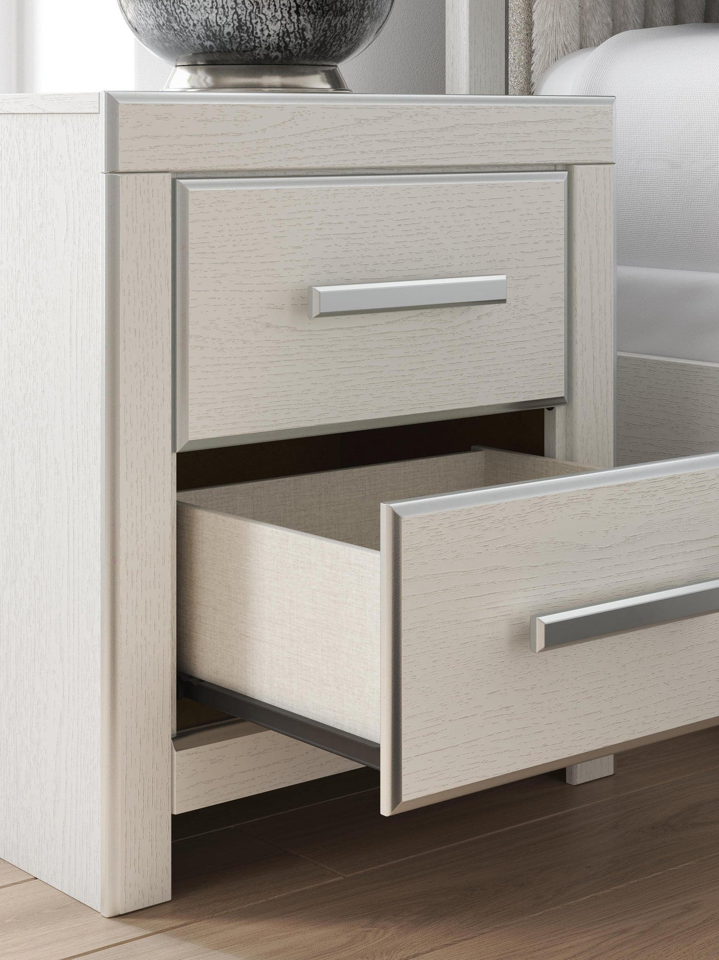 Zuraleus  Upholstered Panel Platform Storage Bed, Dresser, Mirror And Nightstand