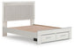 Cama con plataforma tapizada con paneles, cómoda y espejo Zuraleus