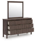 Pamytta  Upholstered Panel Bed, Dresser, Mirror And Nightstand