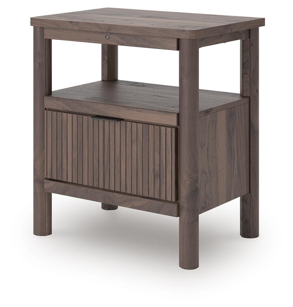 Pamytta  Upholstered Panel Bed, Dresser, Mirror And Nightstand