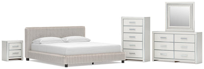 Zuraleus California  Upholstered Bed, Dresser, Mirror, Chest And Nightstand