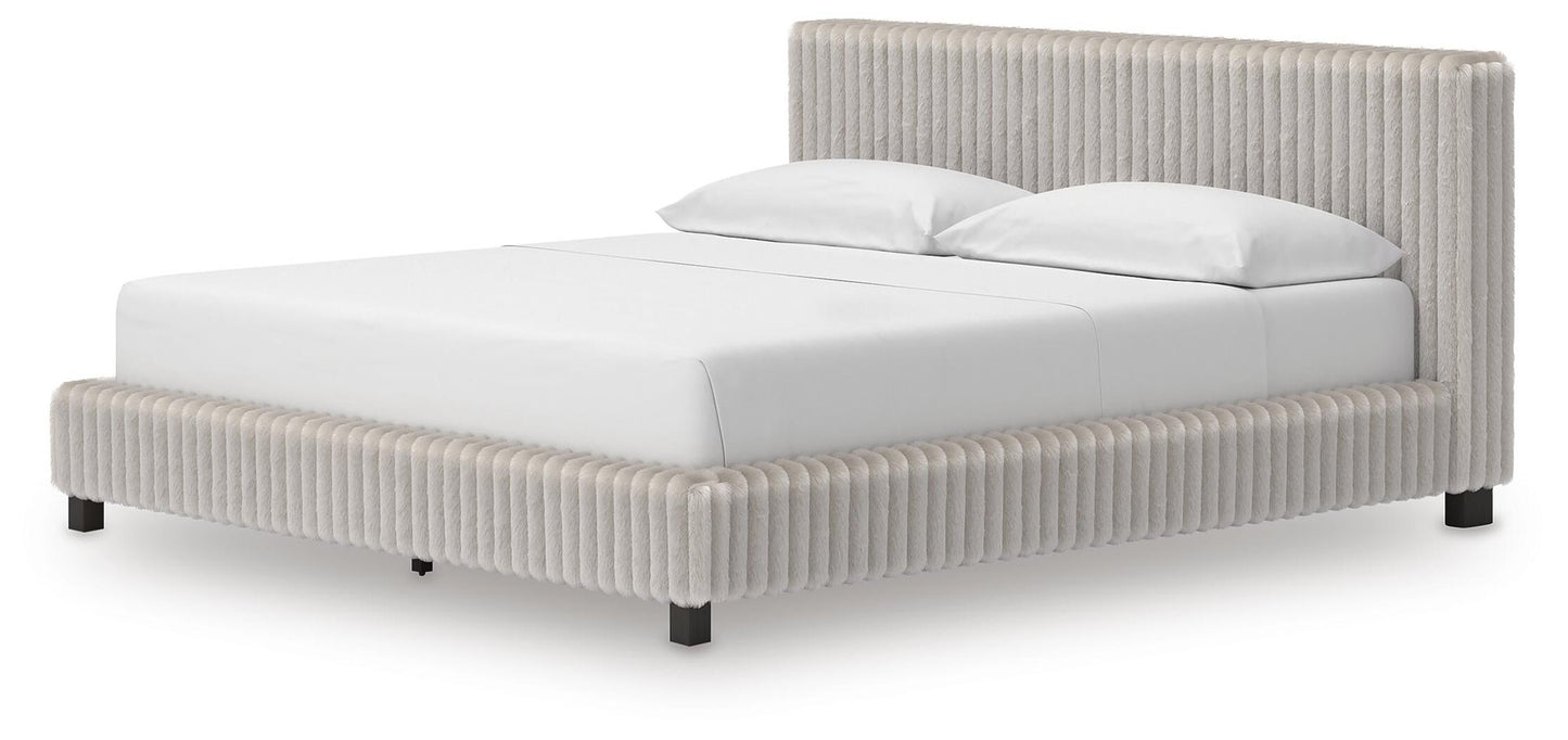 Zuraleus California  Upholstered Bed, Dresser, Mirror, Chest And Nightstand