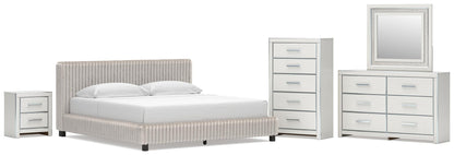 Zuraleus  Upholstered Bed, Dresser, Mirror, Chest And Nightstand