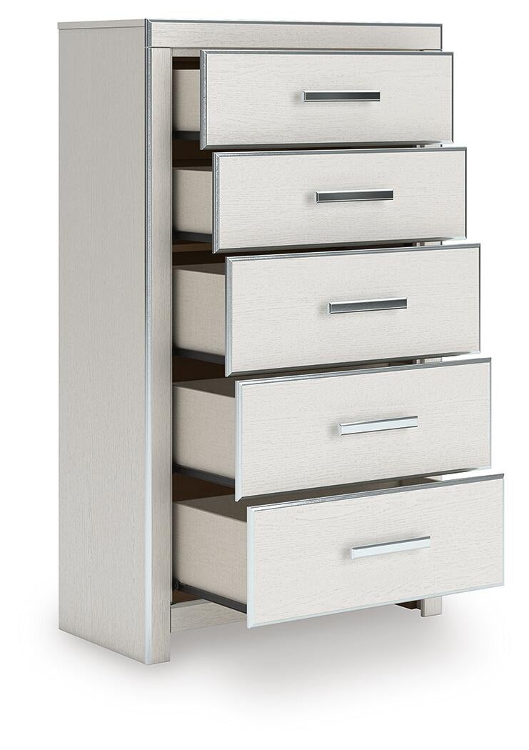 Zuraleus  Upholstered Bed, Dresser, Mirror, Chest And Nightstand