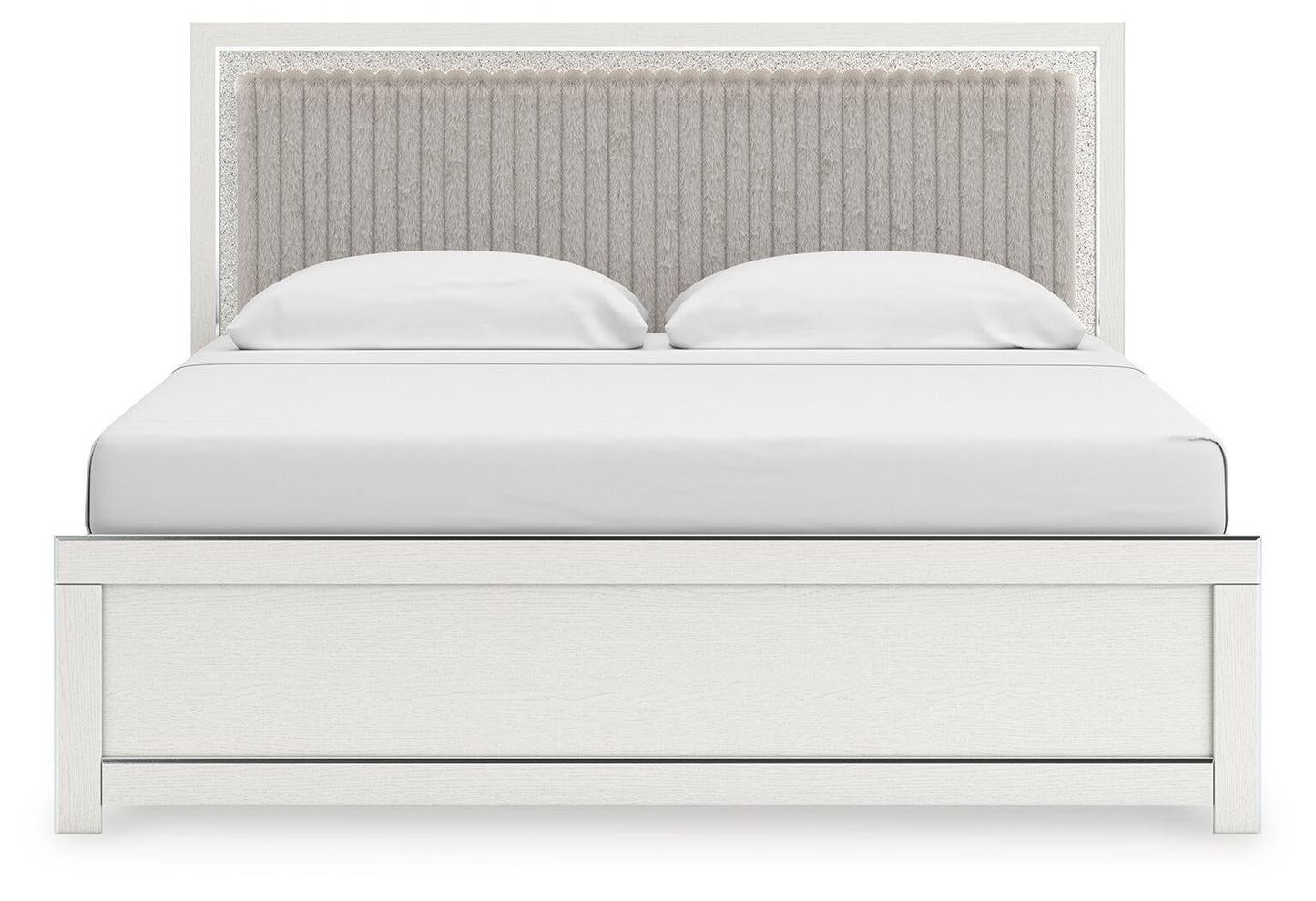 Zuraleus  Upholstered Panel Bed, Dresser And Mirror