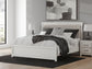 Zuraleus  Upholstered Panel Bed, Dresser And Mirror