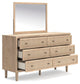 Cielden California  Upholstered Bed With Roll Slats, Dresser, Mirror, Chest And Nightstand