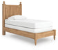 Cama con paneles, cómoda con espejo y mesita de noche Aleaport