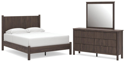 Cama con Plataforma, Tocador y Espejo Pamytta