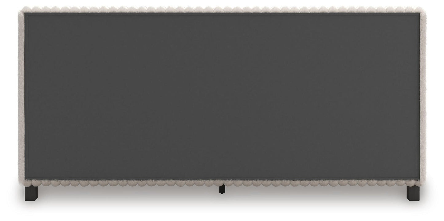 Zuraleus California  Upholstered Bed, Dresser, Mirror And Nightstand