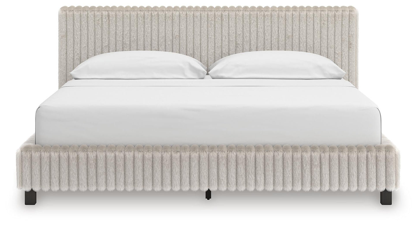 Zuraleus California  Upholstered Bed, Dresser And Mirror