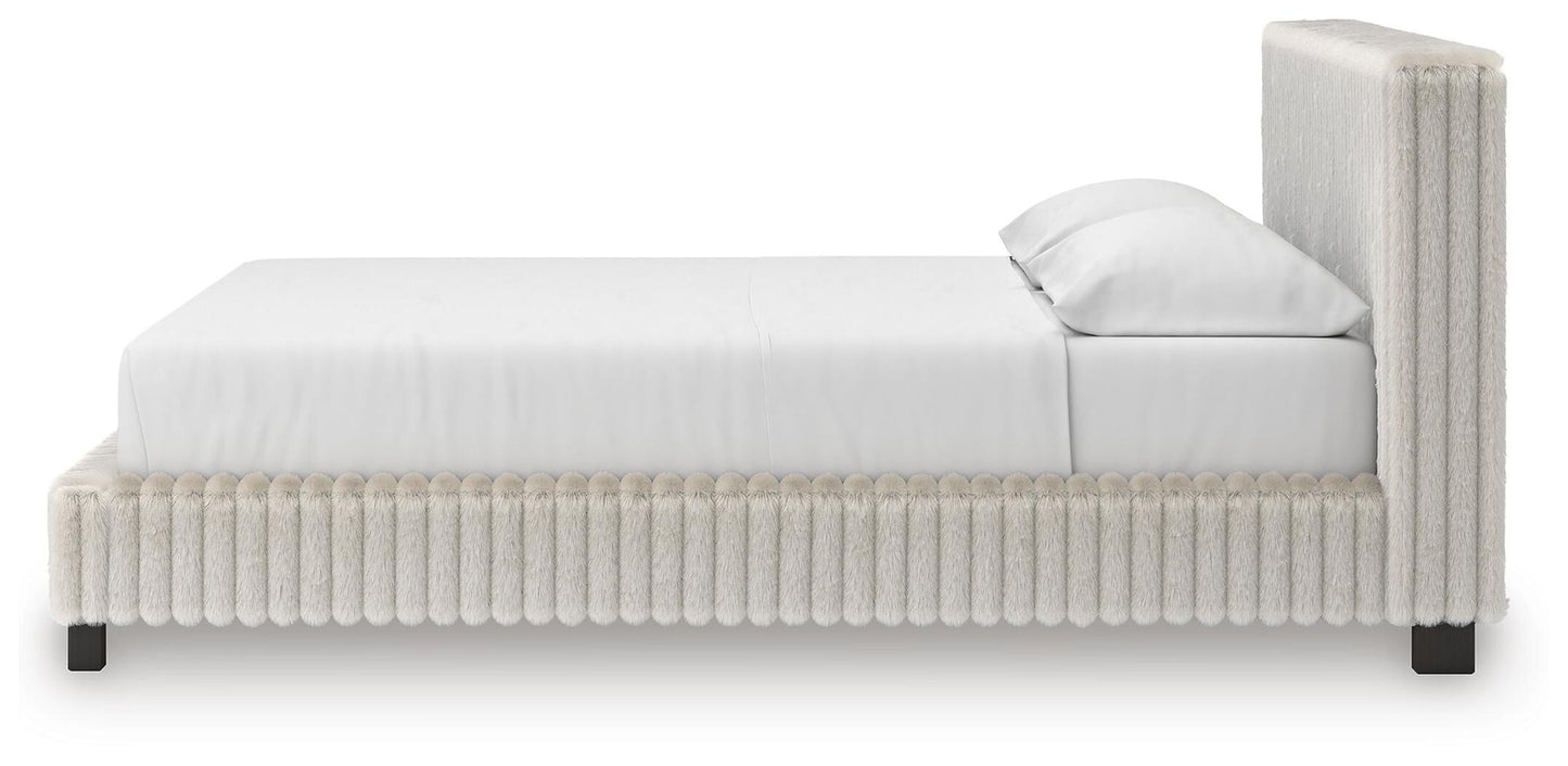 Zuraleus California  Upholstered Bed, Dresser And Mirror