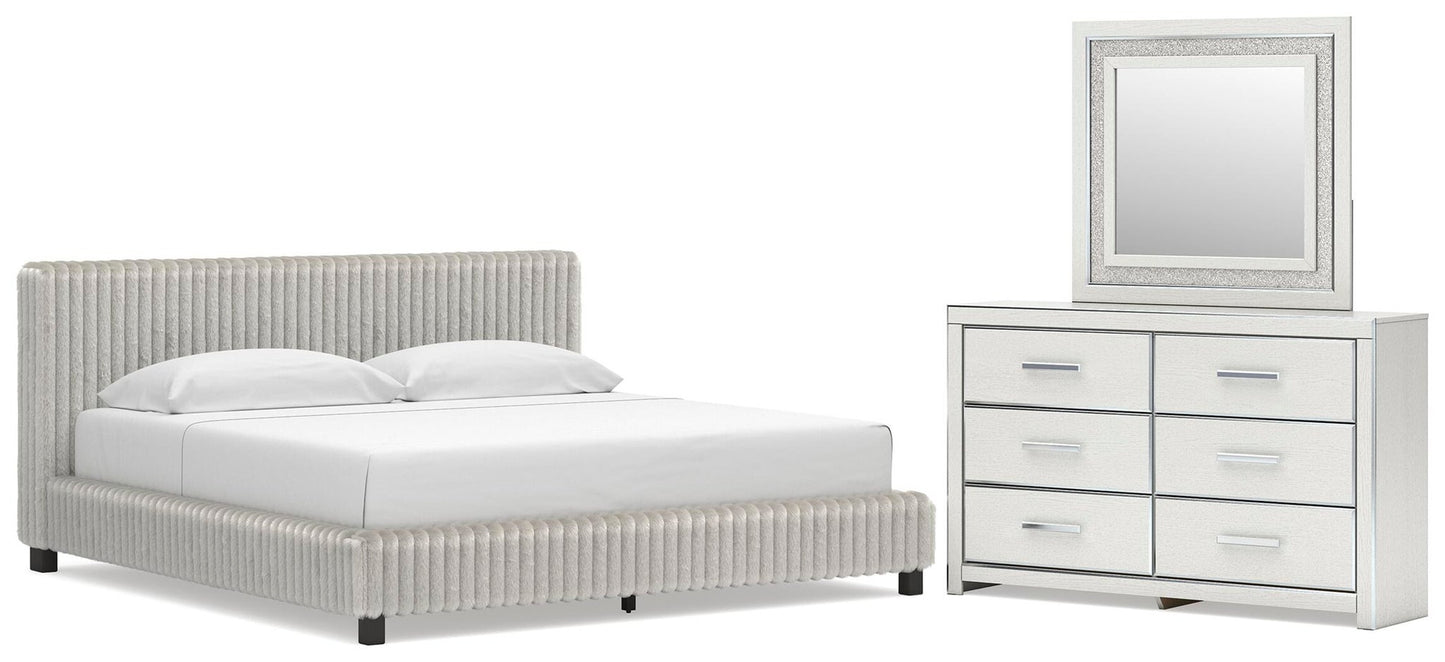 Zuraleus  Upholstered Bed, Dresser And Mirror