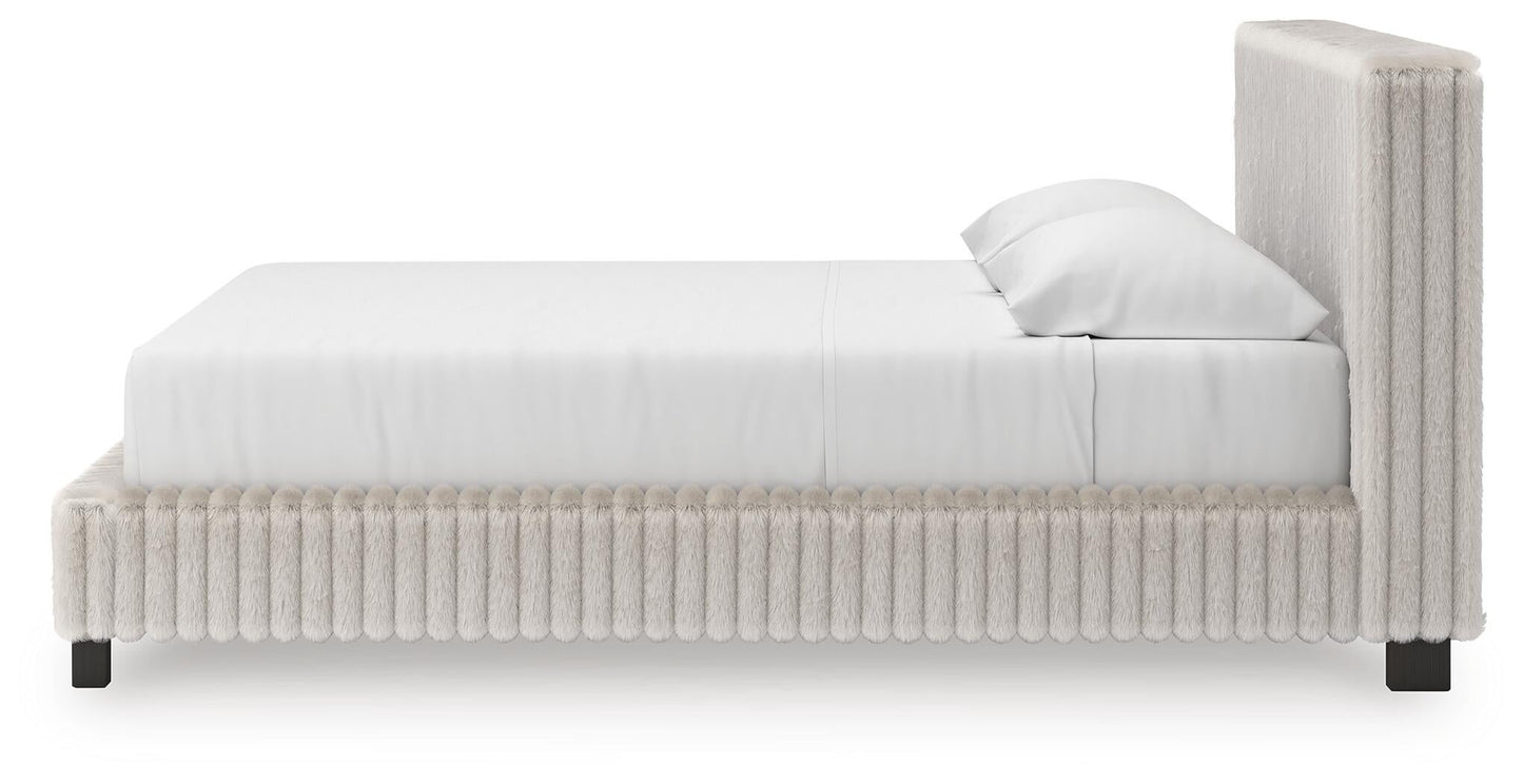 Zuraleus  Upholstered Bed, Dresser And Mirror