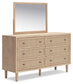 Cielden California  Upholstered Bed With Roll Slats, Dresser, Mirror And Nightstand